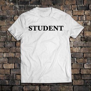 White Funny Student Tee